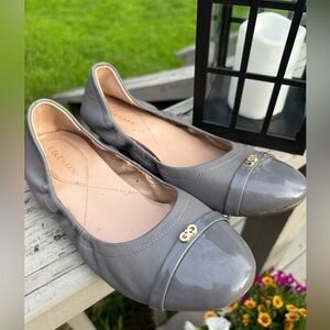 Cole Haan Womens Gray Ballet Flats with Cap Toe Design 6.5